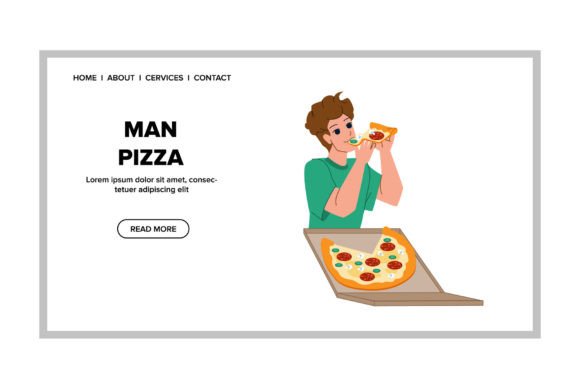Download Man Pizza Vector - Premium Resources